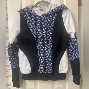 Pink Victoria’s Secret Floral Zip-Up Hoodie Size Small